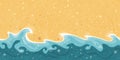 Seamless summer, sand, and water wave border Royalty Free Stock Photo