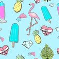 Seamless summer time pattern Royalty Free Stock Photo