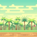 Seamless summer tropical forest nature landscape vector illustration for computer games Royalty Free Stock Photo