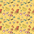 Seamless summer vacation travel pattern Royalty Free Stock Photo