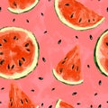 Seamless summer watermelon abstract pattern