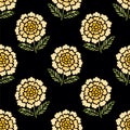 Seamless sunflower floral wallpaper pattern