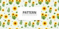 Seamless sunflower pattern design Royalty Free Stock Photo