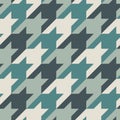 Seamless surface pattern with houndstooth ornament. Classic fashion fabric print. Checked geometric background. Royalty Free Stock Photo