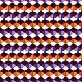 Seamless surface pattern in Halloween traditional colors with diamonds and triangles ornament. Horizontal rhombic lines Royalty Free Stock Photo