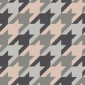 Seamless surface pattern with houndstooth ornament. Classic fashion fabric print. Checked geometric background. Royalty Free Stock Photo