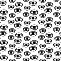 Seamless surreal eyes patterin in cartoon doodle style black white