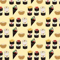 Seamless sushi pattern