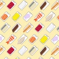 Seamless sushi pattern