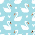 Seamless swan pattern. vector