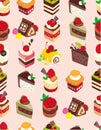 Seamless sweet cake pattern