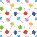 Seamless Sweet Colored Lollipop Candy Pattern