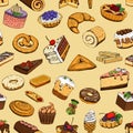 Seamless sweet pastries