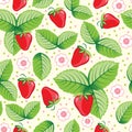 Seamless sweet strawberry background.