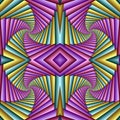 Seamless swirl abstract festive pattern, green, yellow, magenta. Tiled pattern. Geometric mosaic. Great for tapestry, carpet,