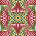 Seamless swirl abstract festive pattern, green, yellow, pink. Tiled pattern. Geometric mosaic. Great for tapestry, carpet, blanket