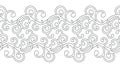 Seamless swirly black and white border design