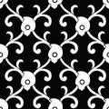 Seamless swirly black and white damask wallpaper design