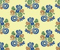 Seamless swirly rose flower pattern