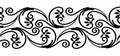 Seamless swirly vine and floral border design
