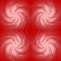 Seamless symmetrical image of a white galaxy on a red background. Red abstraction with a mirror pattern with circular motion