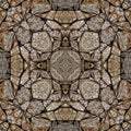 Seamless symmetrical pattern abstract old rock texture