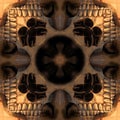 Seamless symmetrical pattern abstract tribal bones element texture