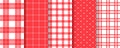 Seamless tablecloth. Kitchen gingham patterns. Checkered background. Vector illustration Royalty Free Stock Photo