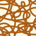 Seamless tangled rope loops pattern