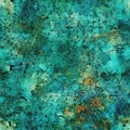 Seamless Tarnished Beauty: Teal, Gold, and Rust Grunge Mosaic Backgrounds and Digital Paper