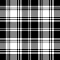 Seamless tartan black and white pattern