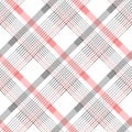 Seamless tartan plaid pattern in stripes of red, black and white. Checkered twill fabric texture. Vector swatch for digital textil Royalty Free Stock Photo