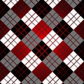 Seamless tartan plaid pattern in stripes of red, black and white. Checkered twill fabric texture. Vector swatch for Royalty Free Stock Photo