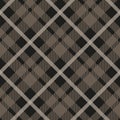 Seamless tartan plaid pattern in taupe, beige, grey and white. Classic fabric texture for digital textile printing.