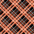 Seamless tartan plaid pattern. Traditional checkered fabric texture in palette of orange, yellow, red and black. eps 10 Royalty Free Stock Photo