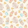 Seamless tea time pattern.