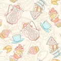 Seamless tea time pattern.