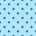 Seamless teal blue polka dot background with dark blue dots