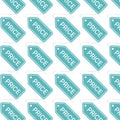 Seamless Teal Price Tag Pattern: Rounded Corner Angled Repeat Royalty Free Stock Photo