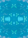 Seamless Teal Tie Dye Batik Texture. Traditional