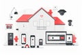 Seamless tech integration controls wired alarms, focusing on security concepts that blend wireless device control with safeguardin