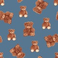 SEAMLESS TEDDY BEAR PATTERN 163 Royalty Free Stock Photo