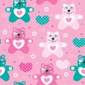 Seamless teddy bear pattern vector illustration Royalty Free Stock Photo