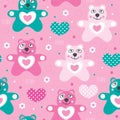 Seamless teddy bear pattern vector illustration