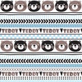 Seamless teddy bear pattern vector illustration Royalty Free Stock Photo