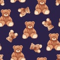 Seamless Teddy Bears Pattern 166 Royalty Free Stock Photo
