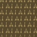 Seamless tepees and arrows for baby fashion pattern Royalty Free Stock Photo