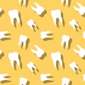 Seamless Teeth With Shadow Dentistry Pattern Royalty Free Stock Photo