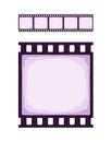 Seamless template of cinema or photo strip. Realistic colored retro pattern of filmstrip for brush. Film industry.