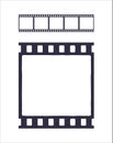 Seamless template of silhouette of cinema or photo strip. Simple black retro pattern of filmstrip for brush. Film industry